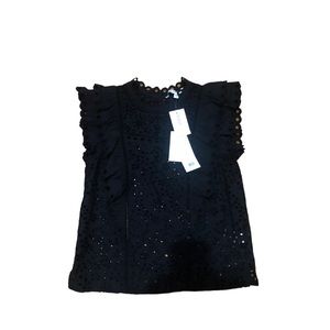 Veronica Beard calisata mock neck short sleeve blouse